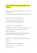 NUR 125 Final Exam with Questions and Answers