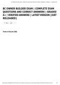 BC OWNER BUILDER EXAM COMPLETE EXAM QUESTIONS AND CORRECT ANSWERS GRADED A&plus; VERIFIED ANSWERS LATEST VERSION &lpar;JUST RELEASED&rpar;&NewLine;