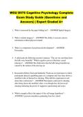 WGU D570 Cognitive Psychology Complete &NewLine;Exam Study Guide &lpar;Questions and &NewLine;Answers&rpar; &vert; Expert Graded A&plus; 