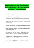 NUR 213 Exam 1 Practice Questions &NewLine;with 100&percnt; Correct Answers Already &NewLine;Graded A&plus; &vert; Latest Edition 