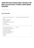 ACRP CRC Exam Question Bank &vert; Questions with&NewLine;100&percnt; Correct Answers &vert; Verified &vert; Latest Update&NewLine;2026&sol;2027