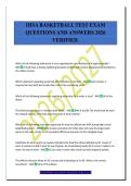 IHSA BASKETBALL TEST EXAM&NewLine;QUESTIONS AND ANSWERS 2026&NewLine;VERIFIED&period;