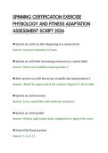 SPINNING CERTIFICATION EXERCISE &NewLine;PHYSIOLOGY AND FITNESS ADAPTATION &NewLine;ASSESSMENT SCRIPT 2026
