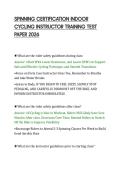 SPINNING CERTIFICATION INDOOR &NewLine;CYCLING INSTRUCTOR TRAINING TEST &NewLine;PAPER 2026