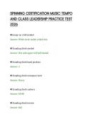 SPINNING CERTIFICATION MUSIC TEMPO &NewLine;AND CLASS LEADERSHIP PRACTICE TEST &NewLine;2026 