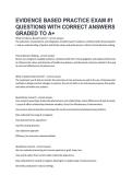 EVIDENCE BASED PRACTICE EXAM -1 QUESTIONS WITH CORRECT ANSWERS GRADED TO A&plus;&period;