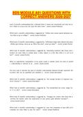 BDS MODULE A01 QUESTIONS WITH CORRECT ANSWERS 2026-2027
