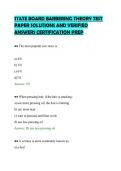 STATE BOARD BARBERING THEORY TEST &NewLine;PAPER SOLUTIONS AND VERIFIED &NewLine;ANSWERS CERTIFICATION PREP 