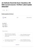 Air Methods Checkride Exam &vert; Questions with&NewLine;100&percnt; Correct Answers &vert; Verified &vert; Latest Update&NewLine;2026&sol;2027
