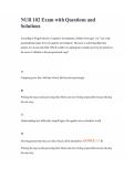 NUR 102 Exam with Questions and Solutions