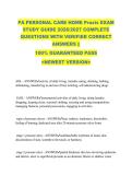 PA PERSONAL CARE HOME Praxis EXAM &NewLine;STUDY GUIDE 2026&sol;2027 COMPLETE &NewLine;QUESTIONS WITH VERIFIED CORRECT &NewLine;ANSWERS &vert;&vert; &NewLine;100&percnt; GUARANTEED PASS &NewLine;<NEWEST VERSION> 