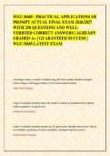 WGU D685 - PRACTICAL APPLICATIONS OF &NewLine;PROMPT ACTUAL FINAL EXAM 2026&sol;2027 &NewLine;WITH 250 QUESTIONS AND WELL&NewLine;VERIFIED CORRECT ANSWERS &vert; ALREADY &NewLine;GRADED A&plus; &vert; GUARANTEED SUCCESS &vert; &NewLine;WGU D685 LATEST EXAM  