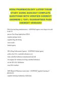 HOSA PHARMACOLOGY LATEST EXAM &NewLine;STUDY GUIDE 2026&sol;2027 COMPLETE &NewLine;QUESTIONS WITH VERIFIED CORRECT &NewLine;ANSWERS &vert;&vert; 100&percnt; GUARANTEED PASS &NewLine;<NEWEST VERSION>