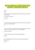 BIO 351 MODULE 3 QUESTIONS WITH CORRECT ANSWERS 2026-2027