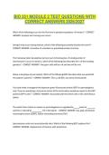 BIO 351 MODULE 2 TEST QUESTIONS WITH CORRECT ANSWERS 2026-2027