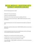 BIO 351 MODULE 1 QUESTIONS WITH CORRECT ANSWERS 2026-2027
