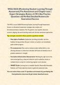 WGU D638 &lpar;Monitoring Student Learning Through Assessment&rpar; Pre-Assessment and Chapter tests &vert; Expert Strategies&comma; Review of &lpar;70&plus;&rpar; Key Practice Questions and Verified Detailed Answers&semi; for Guaranteed Success&NewLine;&NewLine;