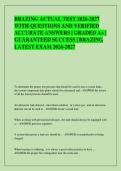 BRAZING ACTUAL TEST 2026-2027 &NewLine;WITH QUESTIONS AND VERIFIED &NewLine;ACCURATE ANSWERS &vert; GRADED A&plus; &vert; &NewLine;GUARANTEED SUCCESS &vert; BRAZING &NewLine;LATEST EXAM 2026-2027 