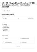 ARM 400 - Chapter 2 Exam &vert; Questions with 100&percnt;&NewLine;Correct Answers &vert; Verified &vert; Latest Update&NewLine;2026&sol;2027