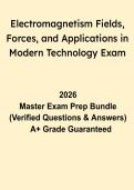 Electromagnetism &ndash; Fields&comma; Forces&comma; and Applications in Modern Technology Exam Review & Practice PDF
