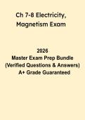 Ch 7&ndash;8 Electricity & Magnetism Exam &ndash; Revision Notes&comma; Key Concepts & Practice Questions PDF