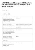 ARM 400 Segment C Assignment 8 &vert; Questions&NewLine;with 100&percnt; Correct Answers &vert; Verified &vert; Latest&NewLine;Update 2026&sol;2027