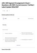 ARM 400 Segment B Assignment 6 Exam &vert;&NewLine;Questions with 100&percnt; Correct Answers &vert; Verified &vert;&NewLine;Latest Update 2026&sol;2027