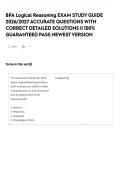 BPA Logical Reasoning EXAM STUDY GUIDE 2026&sol;2027 ACCURATE QUESTIONS WITH CORRECT DETAILED SOLUTIONS &vert;&vert; 100&percnt; GUARANTEED PASS NEWEST VERSION