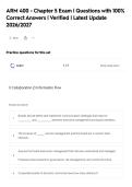 ARM 400 - Chapter 5 Exam &vert; Questions with 100&percnt;&NewLine;Correct Answers &vert; Verified &vert; Latest Update&NewLine;2026&sol;2027