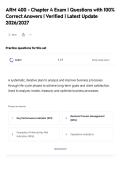 ARM 400 - Chapter 4 Exam &vert; Questions with 100&percnt;&NewLine;Correct Answers &vert; Verified &vert; Latest Update&NewLine;2026&sol;2027