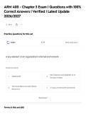 ARM 400 - Chapter 3 Exam &vert; Questions with 100&percnt;&NewLine;Correct Answers &vert; Verified &vert; Latest Update&NewLine;2026&sol;2027