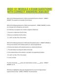 BIOD 151 MODULE 4 EXAM QUESTIONS WITH CORRECT ANSWERS 2026-2027