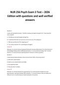 NUR 256 Psych Exam 3 Test &ndash; 2026&NewLine;Edition with questions and well verified&NewLine;answers&NewLine;