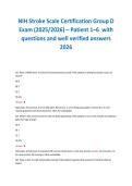 NIH Stroke Scale Certification Group D&NewLine;Exam &lpar;2025&sol;2026&rpar; &ndash; Patient 1&ndash;6 with&NewLine;questions and well verified answers&NewLine;2026