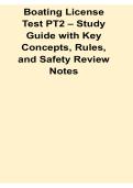 Boating License Test PT2 Study Guide with Key Concepts Rules and Safety Review Notes Questions and Answers with Solution 2025&sol; 2026