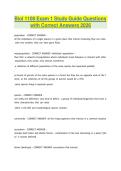 Biol 1108 Exam 1 Study Guide Questions with Correct Answers 2026