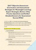 D637 Objective Assessment &lpar;Curriculum and Instructional Strategies for Meaningful Learning&rpar; Expert Strategies&comma; Review of Key Practice Questions and Verified Detailed Answers&semi; for Guaranteed Success WGU&NewLine;&NewLine;