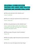 VOLLEYBALL SCORER ROTATION &NewLine;TRACKING AND LINEUP SHEET PRACTICE &NewLine;QUESTIONS AND ANSWERS FINAL PAPER