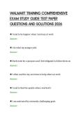 WALMART TRAINING COMPREHENSIVE &NewLine;EXAM STUDY GUIDE TEST PAPER &NewLine;QUESTIONS AND SOLUTIONS 2026 