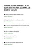 WALMART TRAINING EXAMINATION TEST &NewLine;SCRIPT 2026 COMPLETE QUESTIONS AND &NewLine;CORRECT ANSWERS