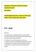 Psychiatric & Mental Health Nursing for Canadian Practice&comma; 5th Edition Test Bank &vert; Complete Chapter Coverage &vert; 700&plus; NCLEX-Style Questions with Rationales &vert; Canadian Nursing Exam Prep