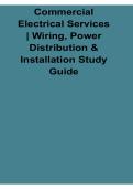 Commercial Electrical Services Wiring Power Distribution and Installation Study Guide Questions and Answers with Solution 2025&sol; 2026