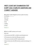 WEST COAST EMT EXAMINATION TEST &NewLine;SCRIPT 2026 COMPLETE QUESTIONS AND &NewLine;CORRECT ANSWERS 