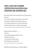 WEST COAST EMT EXAMPREP &NewLine;CERTIFICATION EVALUATION EXAM &NewLine;QUESTIONS AND ANSWERS 2026 