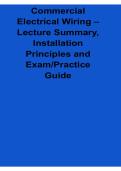 Commercial Electrical Wiring Lecture Summary Installation Principles and Exam Practice Guide Questions and Answers with Solution 2025&sol; 2026