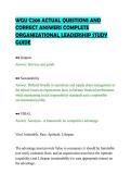 WGU C208 ACTUAL QUESTIONS AND &NewLine;CORRECT ANSWERS COMPLETE &NewLine;ORGANIZATIONAL LEADERSHIP STUDY &NewLine;GUIDE 