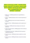 WJEC Criminology LEVEL 3 EXAM STUDY &NewLine;GUIDE 2026&sol;2027 ACCURATE QUESTIONS &NewLine;WITH CORRECT DETAILED SOLUTIONS &vert;&vert; &NewLine;100&percnt; GUARANTEED PASS &NewLine;<NEWEST VERSION> &NewLine;