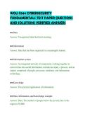 WGU C844 CYBERSECURITY &NewLine;FUNDAMENTALS TEST PAPER QUESTIONS &NewLine;AND SOLUTIONS VERIFIED ANSWERS 
