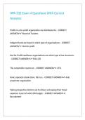 HPA 332 Exam 4 Questions With Correct Answers