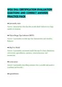 WGU D152 CERTIFICATION EVALUATION &NewLine;QUESTIONS AND CORRECT ANSWERS &NewLine;PRACTICE PACK